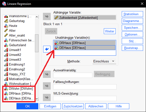 Lineare Regression mit Dummyvariablen