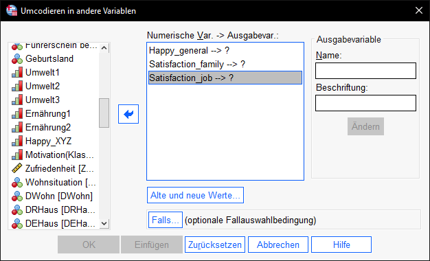 Items rekodieren SPSS