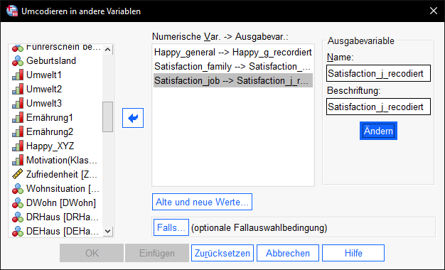 Items rekodieren SPSS