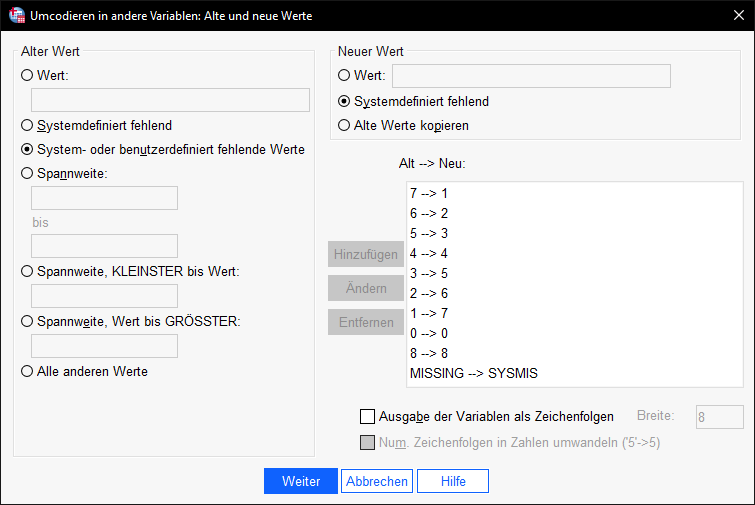 Items rekodieren SPSS