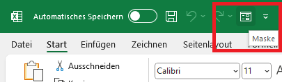 Eingabemaske Excel hinterlegen
