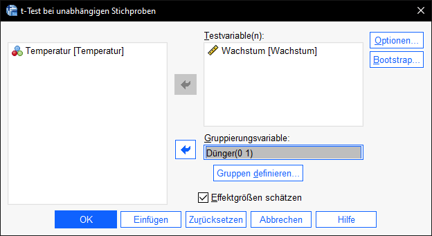 Zweifaktorielle ANOVA SPSS Effektstärken paarweise Vergleiche